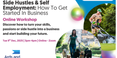 Side hustles event flyer with dates